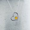 Softball Heart Necklace - Enamel