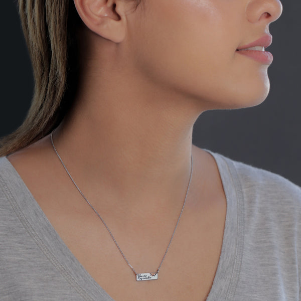 Silver Bar Necklace - You Are My Sunshine