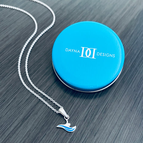 Swimming Pendant Necklace - Enamel