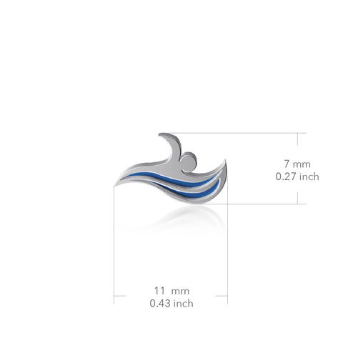 Swim Bracelet Charm - Silver