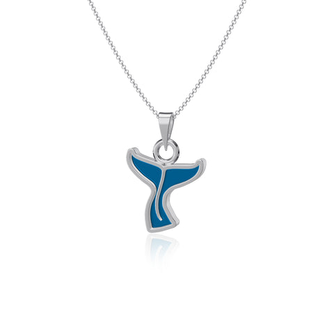 Whale Tail Pendant Necklace - Enamel