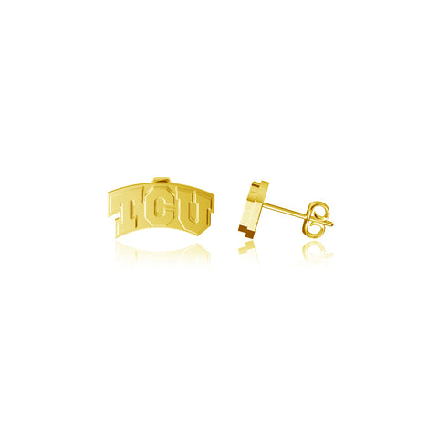TCU Horned Frogs Post Earrings - Gold Plated