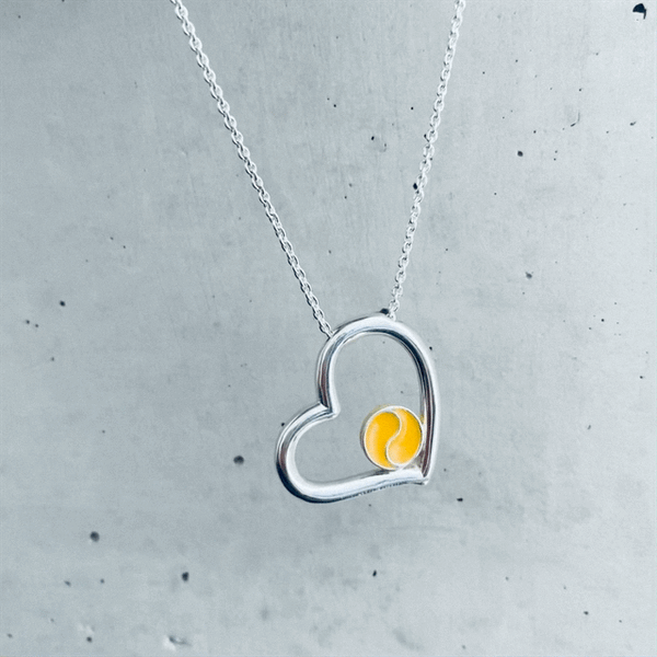 Tennis Heart Necklace - Enamel