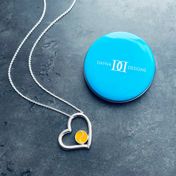 Tennis Heart Necklace - Enamel
