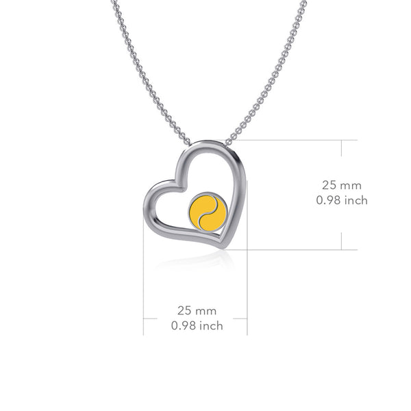 Tennis Heart Necklace - Enamel