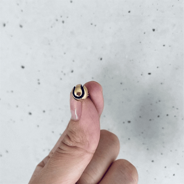 Tennis Ball Stud Earrings - Gold