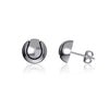 Tennis Ball Stud Earrings - Silver
