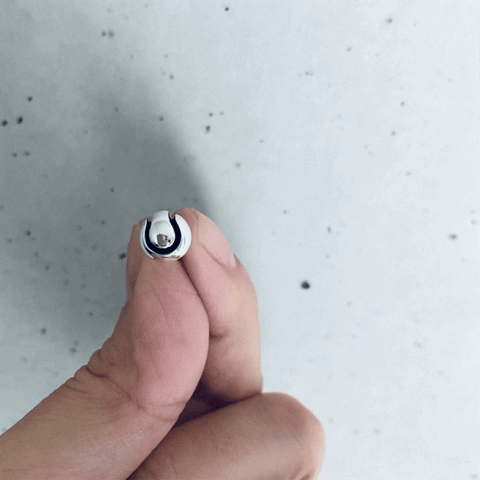 Tennis Ball Stud Earrings - Silver