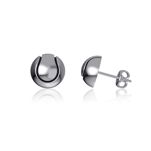 Tennis Ball Stud Earrings - Silver