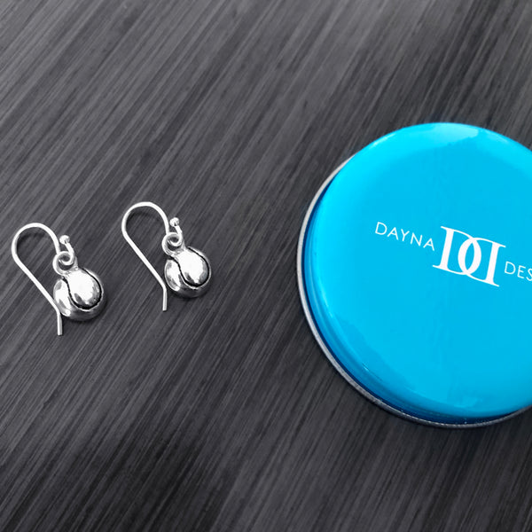 Tennis Ball Dangle Earrings - Silver