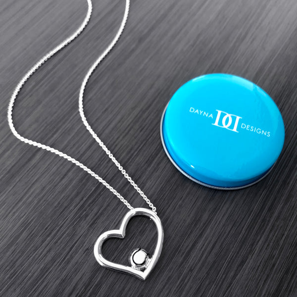 Tennis Ball Heart Necklace - Silver