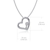 Tennis Racket Heart Necklace - Silver