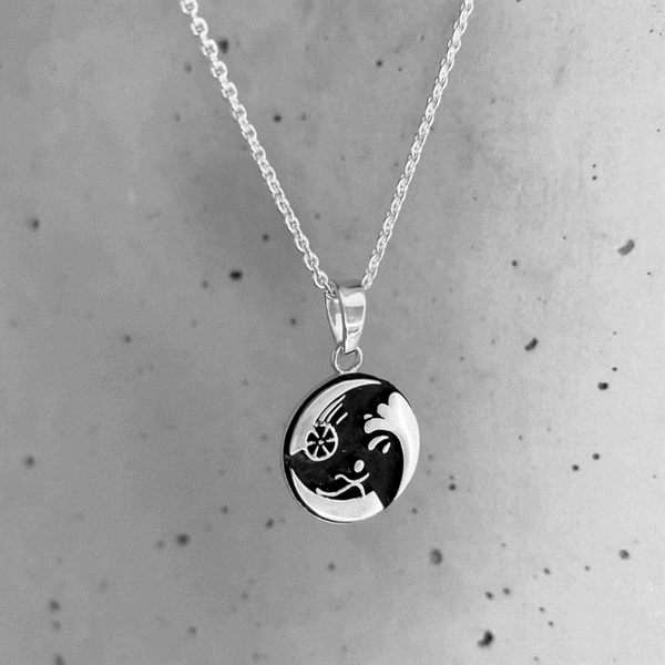 Triathlon Pendant Necklace - Enamel