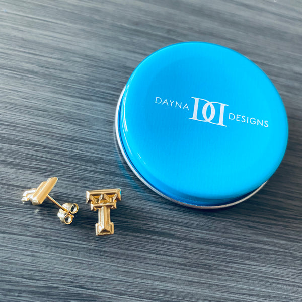 Texas Tech University Stud Earrings - Gold