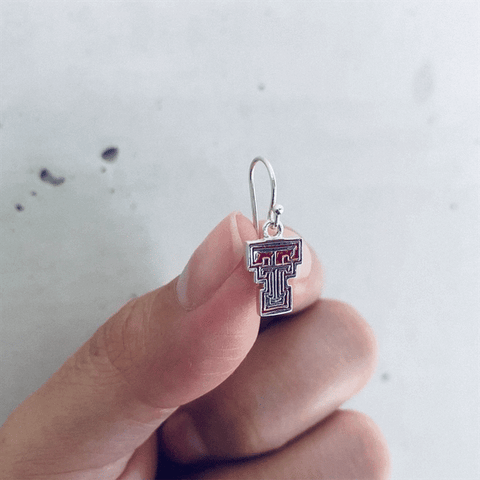 Texas Tech University Dangle Earrings - Enamel