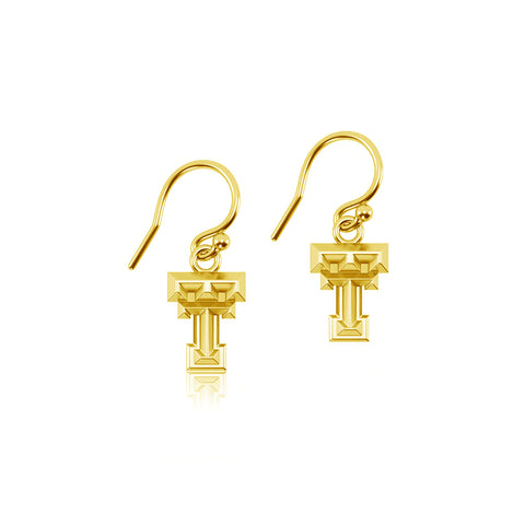 Texas Tech University Dangle Earrings - Gold