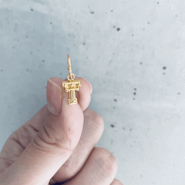 Texas Tech University Dangle Earrings - Gold