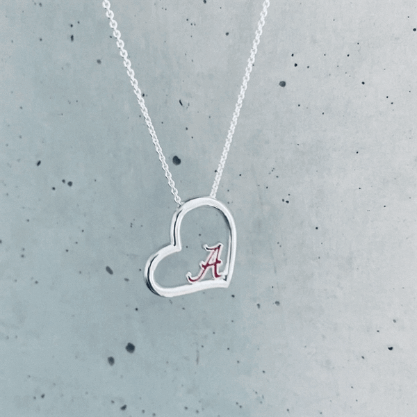 University of Alabama Heart Necklace - Enamel