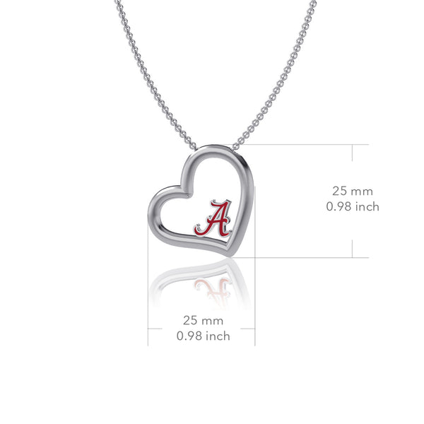 University of Alabama Heart Necklace - Enamel