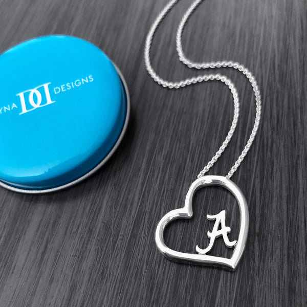 University of Alabama Heart Necklace - Silver