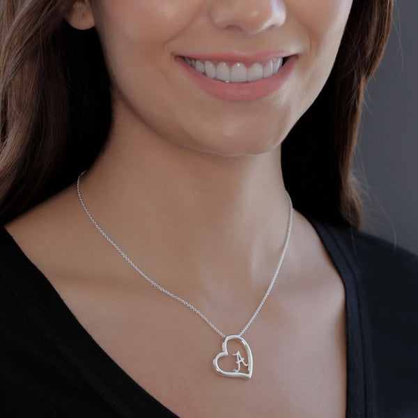 University of Alabama Heart Necklace - Silver