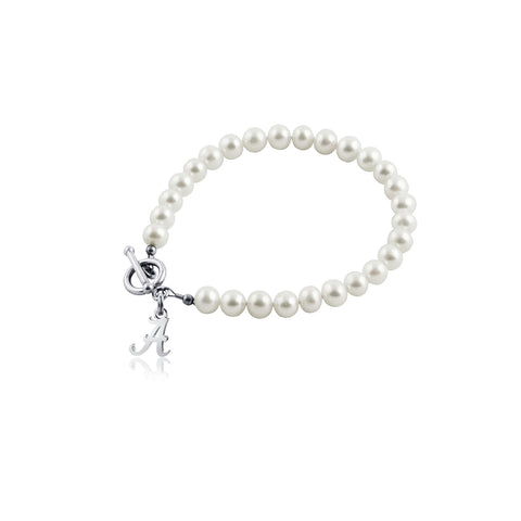 University of Alabama Pearl Bracelet - Silver