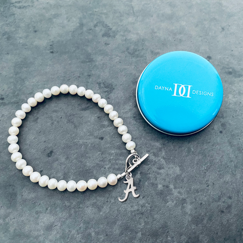 University of Alabama Pearl Bracelet - Silver