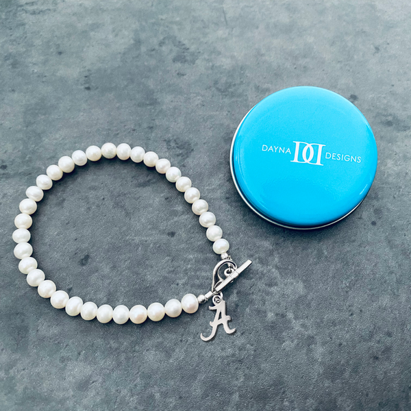 University of Alabama Pearl Bracelet - Silver