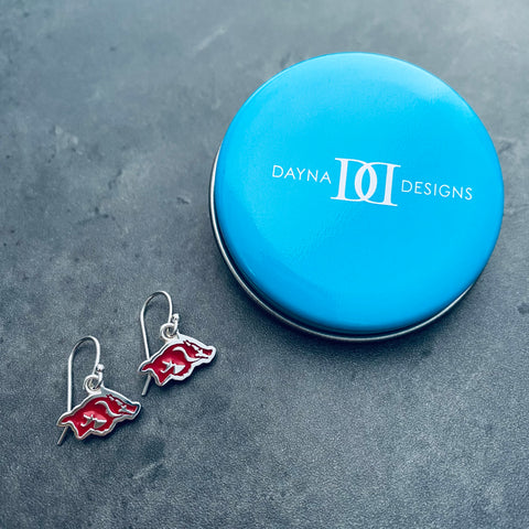 University of Arkansas Razorbacks Dangle Earrings - Enamel