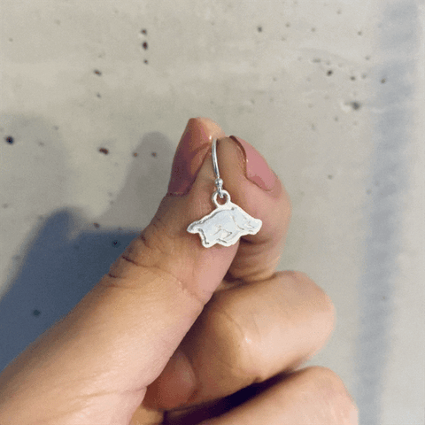 University of Arkansas Razorbacks Dangle Earrings - Silver
