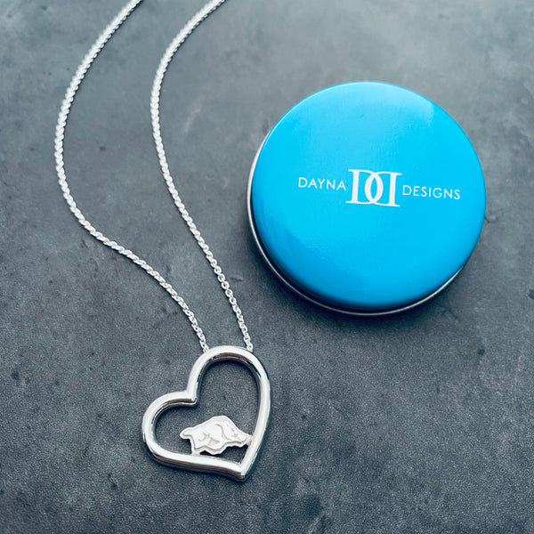 University of Arkansas Razorbacks Heart Pendant Necklace - Silver