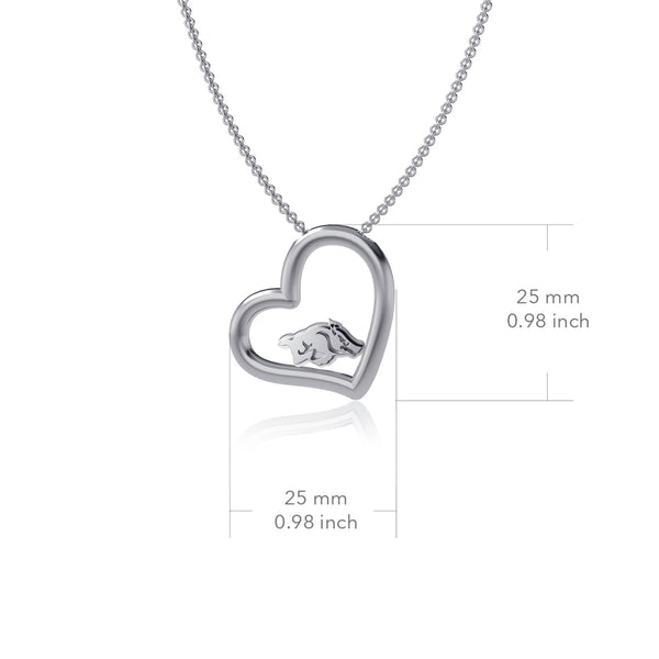 University of Arkansas Razorbacks Heart Pendant Necklace - Silver