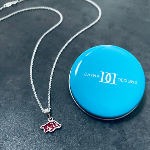 University of Arkansas Razorbacks Pendant Necklace - Enamel