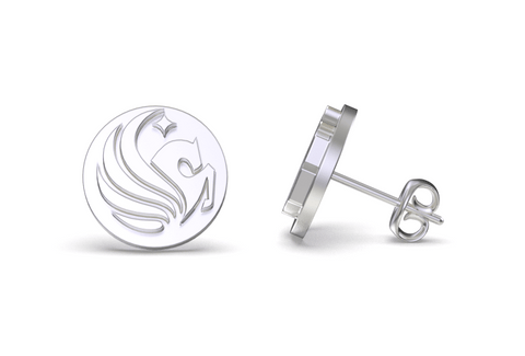 Central Florida Knights Post Earrings - Silver