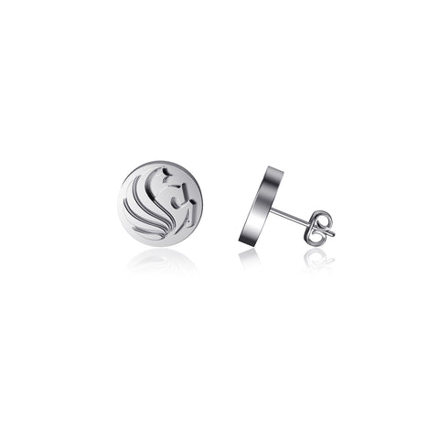 Central Florida Knights Post Earrings - Silver