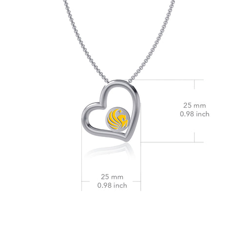 Central Florida Knights Heart Pendant Necklace - Enamel