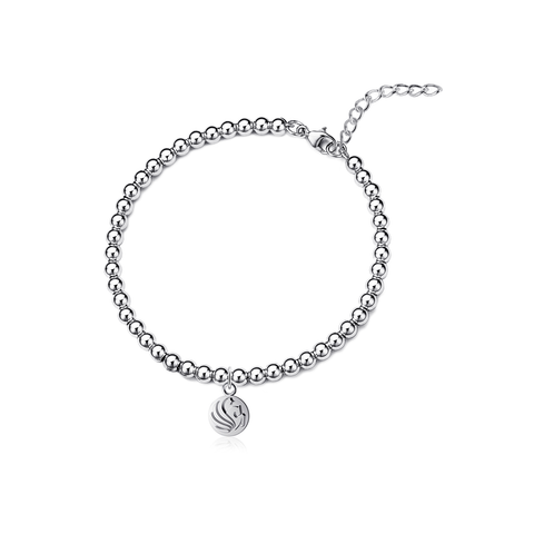 Central Florida Knights Silver Beaded Bracelet