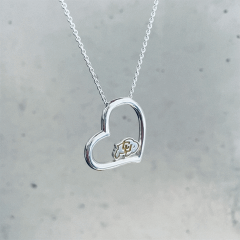 Colorado Buffaloes Heart Pendant Necklace - Enamel