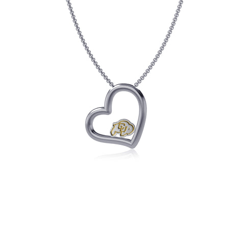 Colorado Buffaloes Heart Pendant Necklace - Enamel