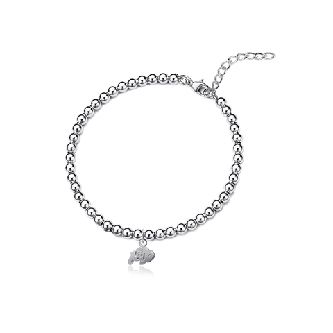 Colorado Buffaloes Silver Beaded Bracelet