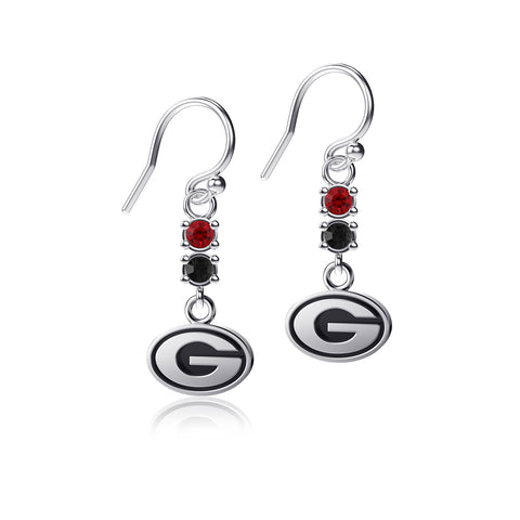 University of Georgia Crystal Dangle Earrings - Silver
