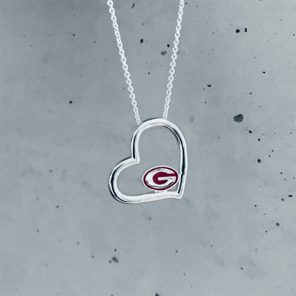 University of Georgia Heart Necklace - Enamel