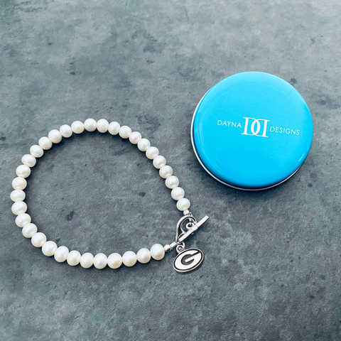 University of Georgia Pearl Bracelet - Silver