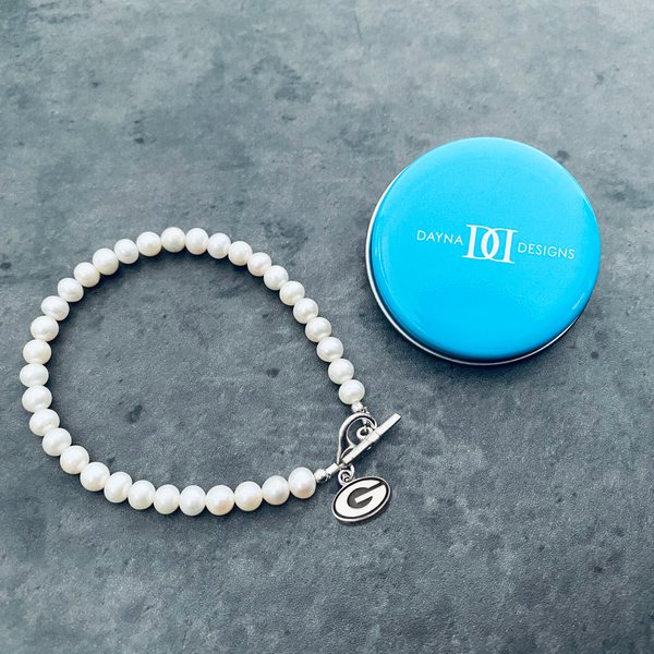 University of Georgia Pearl Bracelet - Silver