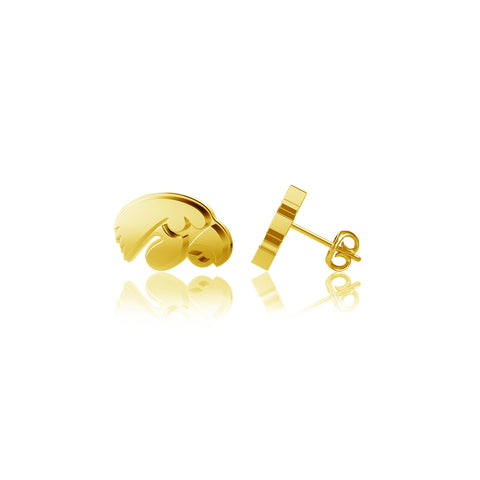University of Iowa Post Earrings - Gold Plated
