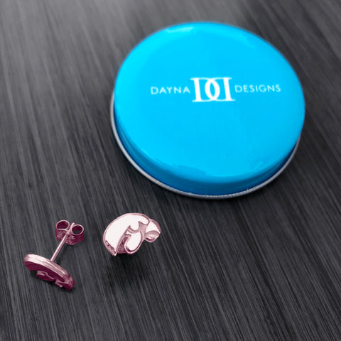 University of Iowa Stud Earrings - Rose Gold