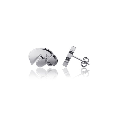 University of Iowa Post Earrings - Silver