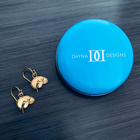University of Iowa Dangle Earrings - Gold