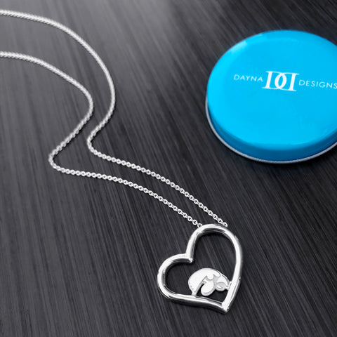 University of Iowa Heart Necklace - Silver