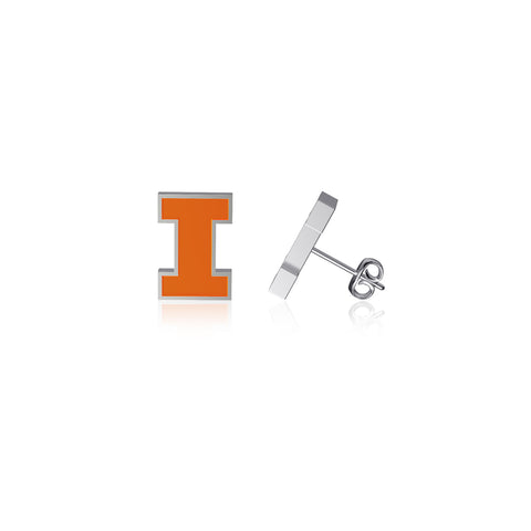 Illinois Fighting Illini Post Earrings - Enamel